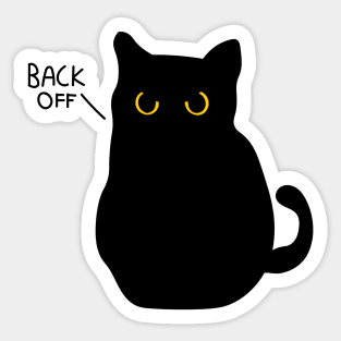 Grumpy angry black cat Sticker